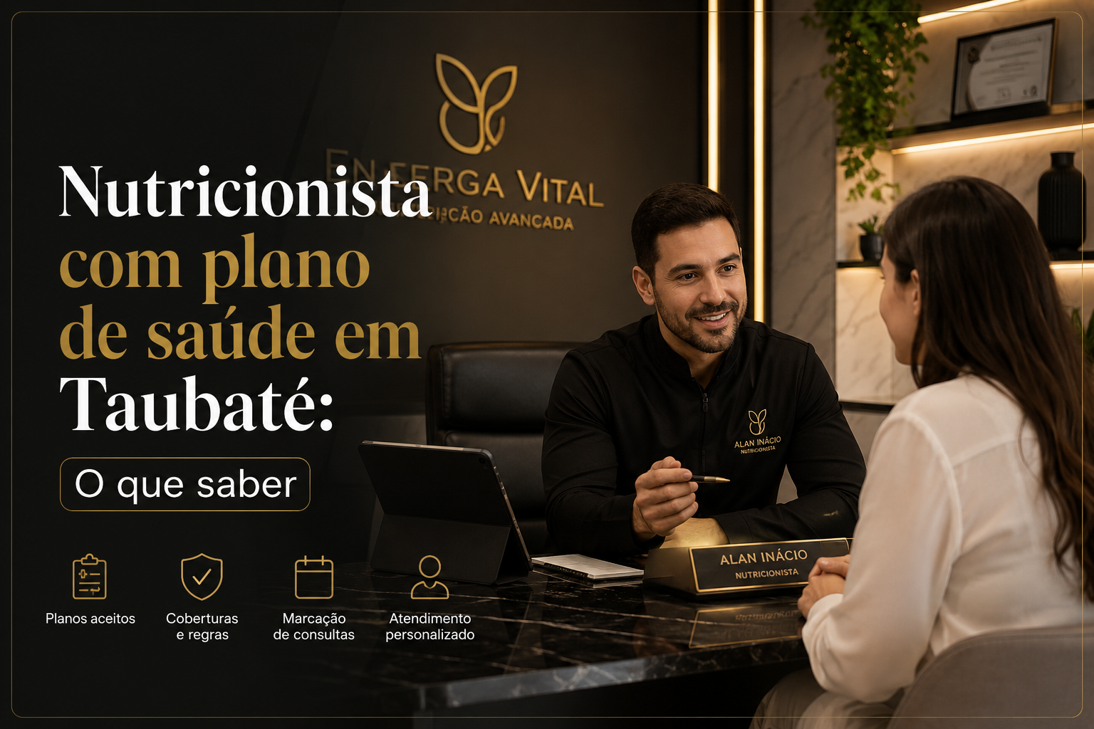 Paciente em consulta com nutricionista em clínica de Taubaté