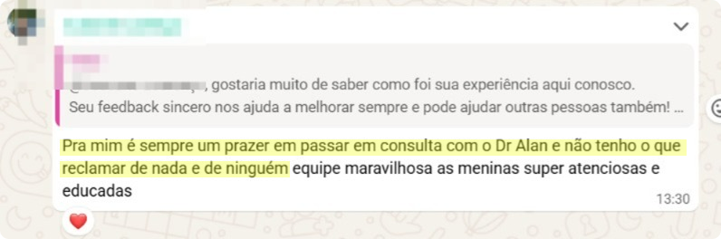 Depoimento de paciente da Clínica Energia Vital sobre o acompanhamento com o Dr. Alan Inácio